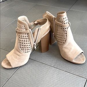 Open toe wedge heels